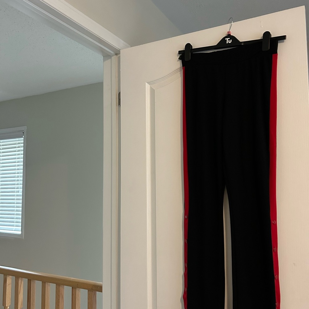 Black Pants with Red Stripes